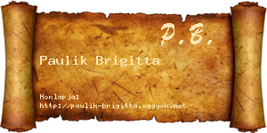 Paulik Brigitta névjegykártya